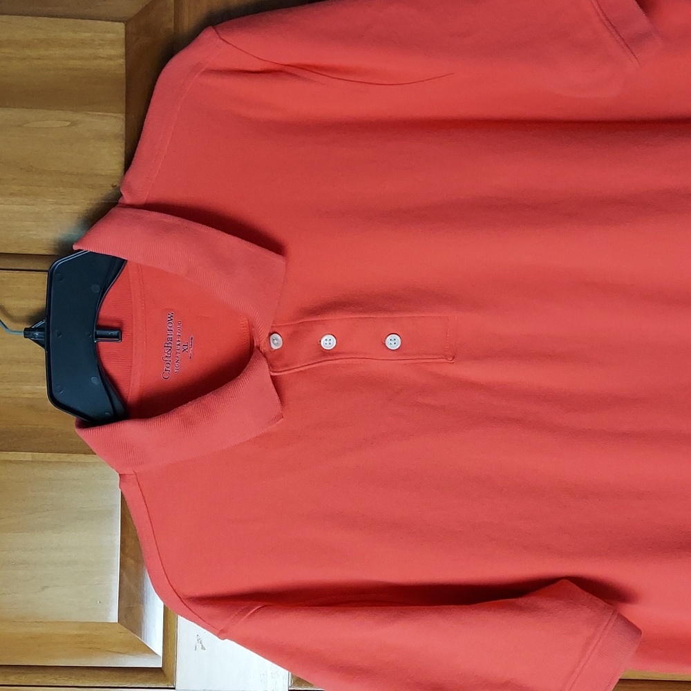* Croft & Barrow Men's Vibrant Coral Classic Button-up Polo Shirt, Size XL